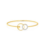 Dual Circle Diamond Oval Bangle Bracelet