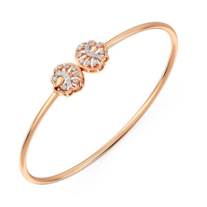 Twin Bloom Harmony Diamond oval Bangle bracelet