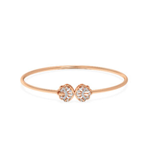 Twin Bloom Harmony Diamond oval Bangle bracelet