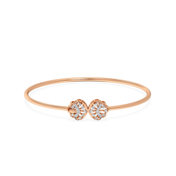 Twin Bloom Harmony Diamond oval Bangle bracelet