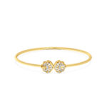 Twin Bloom Harmony Diamond oval Bangle bracelet