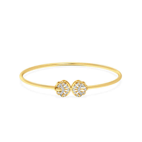 Twin Bloom Harmony Diamond oval Bangle bracelet