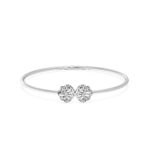 Twin Bloom Harmony Diamond oval Bangle bracelet