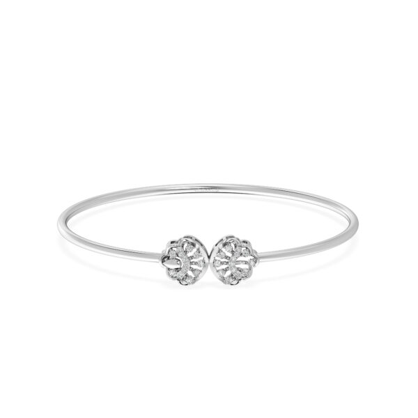 Twin Bloom Harmony Diamond oval Bangle bracelet