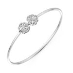 Twin Bloom Harmony Diamond oval Bangle bracelet