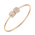 Petal Harmony Diamond Oval Bangle Bracelet