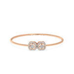 Petal Harmony Diamond Oval Bangle Bracelet