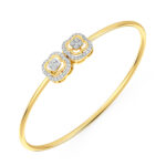 Petal Harmony Diamond Oval Bangle Bracelet