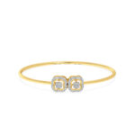 Petal Harmony Diamond Oval Bangle Bracelet