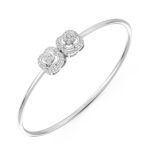 Petal Harmony Diamond Oval Bangle Bracelet