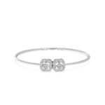 Petal Harmony Diamond Oval Bangle Bracelet