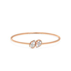 Elegant gold teardrop Diamond Oval Bangle Bracelet