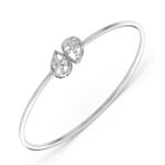 Elegant gold teardrop Diamond Oval Bangle Bracelet