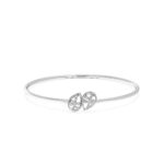 Elegant gold teardrop Diamond Oval Bangle Bracelet