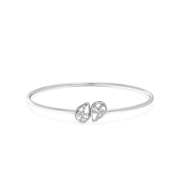 Elegant gold teardrop Diamond Oval Bangle Bracelet