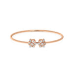 Floral Harmony Diamond Oval Bangle Bracelet
