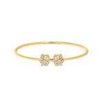Floral Harmony Diamond Oval Bangle Bracelet