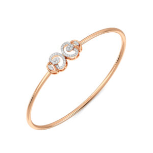 Celestial swirl Diamond Oval Bangle Bracelet
