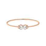 Celestial swirl Diamond Oval Bangle Bracelet