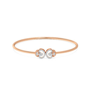 Celestial swirl Diamond Oval Bangle Bracelet