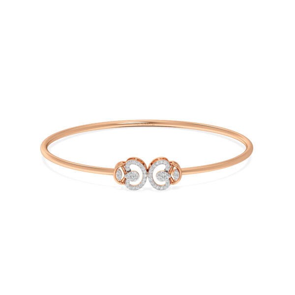 Celestial swirl Diamond Oval Bangle Bracelet