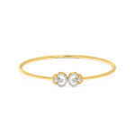 Celestial swirl Diamond Oval Bangle Bracelet