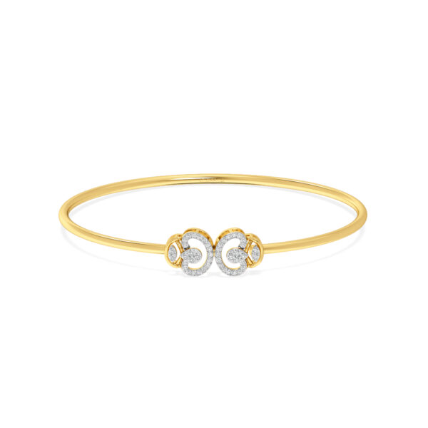 Celestial swirl Diamond Oval Bangle Bracelet