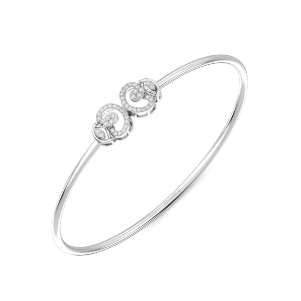 Celestial swirl Diamond Oval Bangle Bracelet