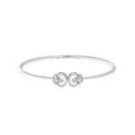 Celestial swirl Diamond Oval Bangle Bracelet