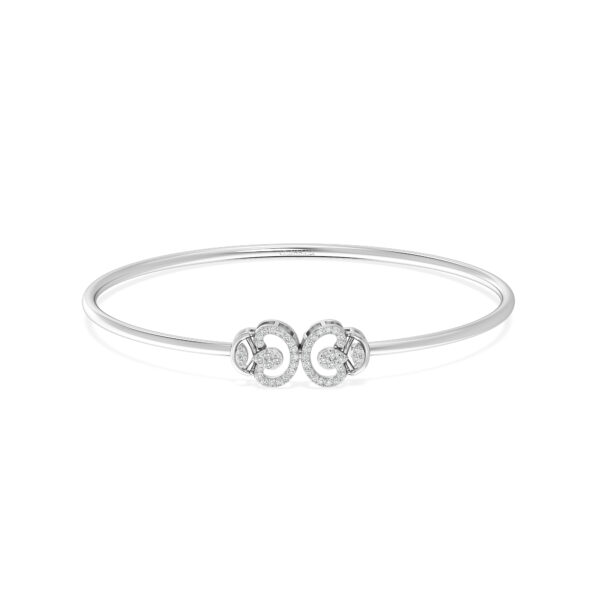 Celestial swirl Diamond Oval Bangle Bracelet