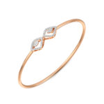 Diamond -Studded With Openable Oval Bangle Bracelet