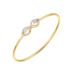 Diamond -Studded With Openable Oval Bangle Bracelet