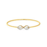 Diamond -Studded With Openable Oval Bangle Bracelet