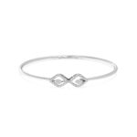 Diamond -Studded With Openable Oval Bangle Bracelet