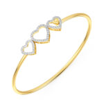 Hearts Linked Forever Diamond Oval Bangle Bracelet