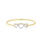 Hearts Linked Forever Diamond Oval Bangle Bracelet