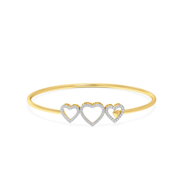 Hearts Linked Forever Diamond Oval Bangle Bracelet