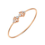 Luxe Petal Mirage -Designer Diamond Oval Bangle Bracelet