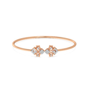 Luxe Petal Mirage -Designer Diamond Oval Bangle Bracelet