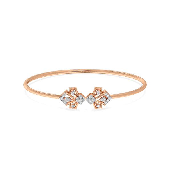 Luxe Petal Mirage -Designer Diamond Oval Bangle Bracelet