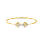 Luxe Petal Mirage -Designer Diamond Oval Bangle Bracelet