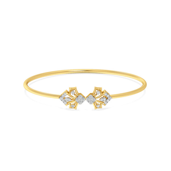 Luxe Petal Mirage -Designer Diamond Oval Bangle Bracelet