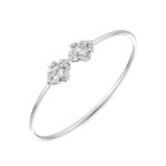 Luxe Petal Mirage -Designer Diamond Oval Bangle Bracelet