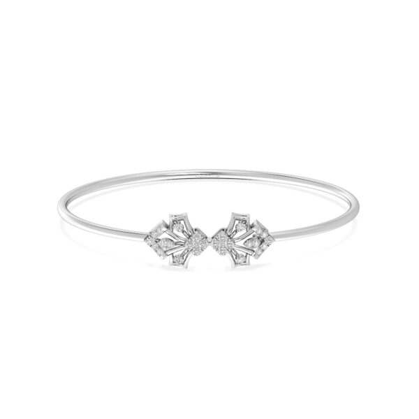Luxe Petal Mirage -Designer Diamond Oval Bangle Bracelet