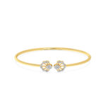 Floral Rose Gold Diamond Oval Bangle Bracelet