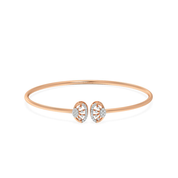 Sunburst Oval Diamond Bangle Bracelet