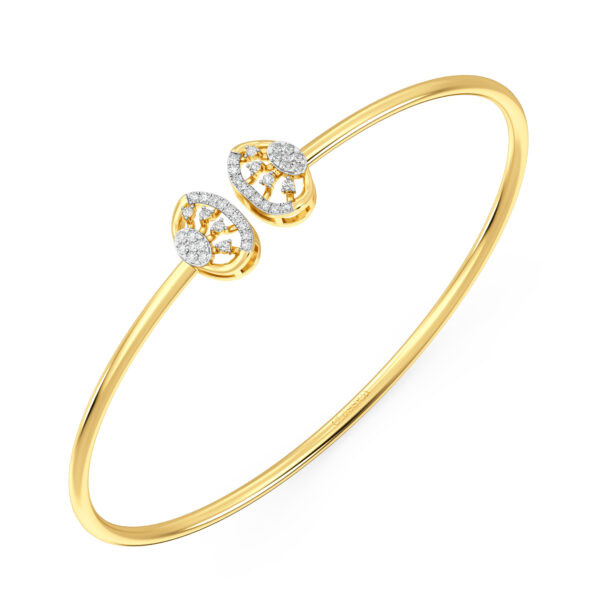 Sunburst Oval Diamond Bangle Bracelet