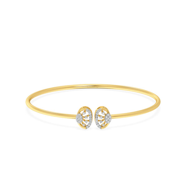 Sunburst Oval Diamond Bangle Bracelet