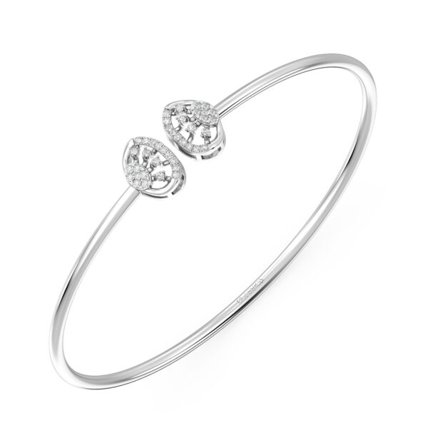 Sunburst Oval Diamond Bangle Bracelet