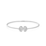 Sunburst Oval Diamond Bangle Bracelet